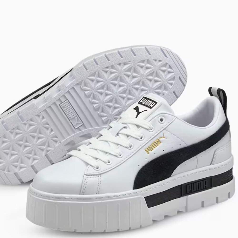 Puma Mayze Leather Platform Sneaker - size 7